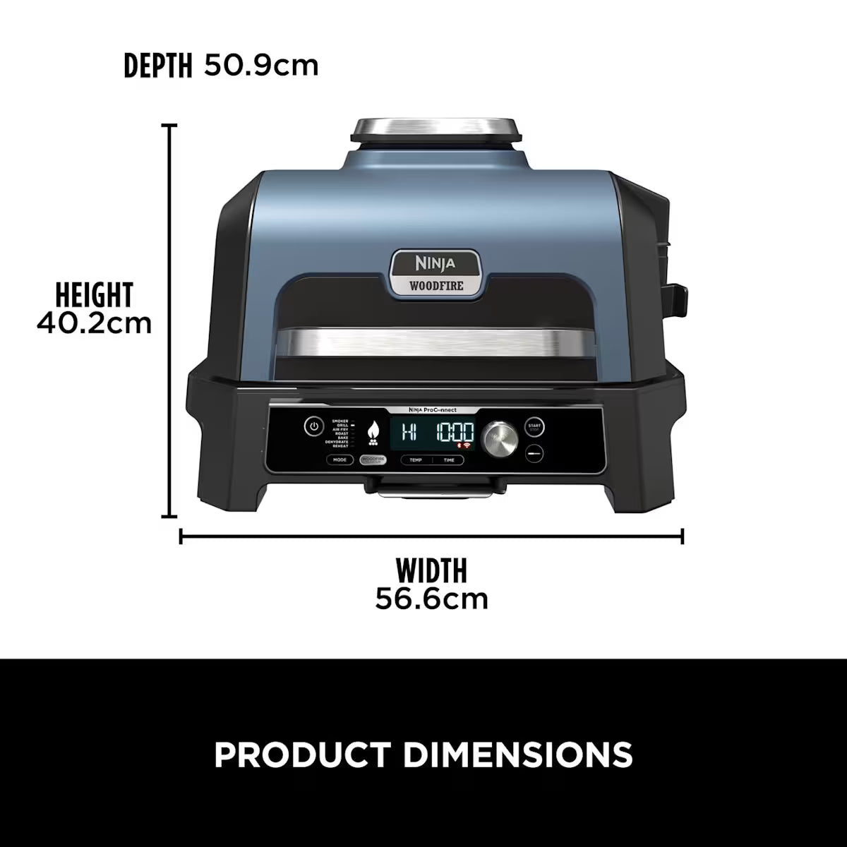 Ninja Woodfire Pro Connect XL Electric BBQ Grill & Smoker with Stand & Cover