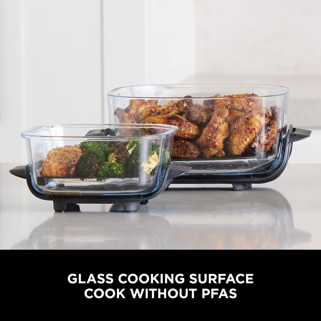 Ninja CRISPi 4-in-1 Portable Glass Air Fryer - Sage & extra TempWare Glass Container Bundle