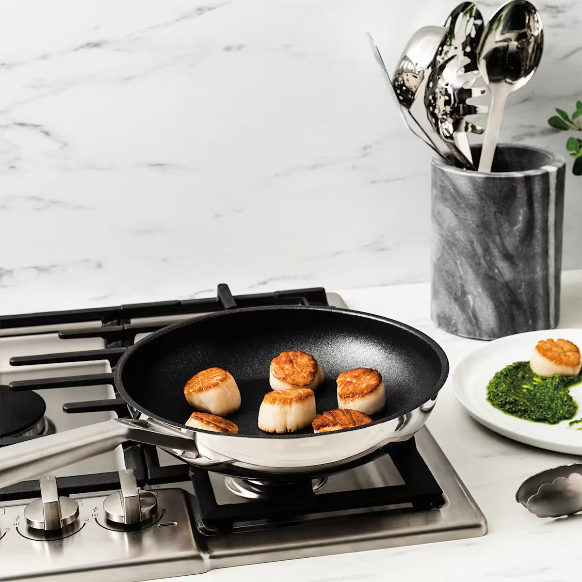 Exclusive Ninja ZEROSTICK Stainless Steel Cookware Bundle - 6-Piece Set