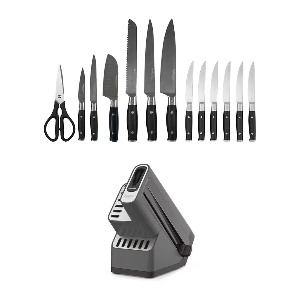 Ninja Foodi StaySharp Knife Block with Integrated Sharpener ¨C Deluxe 14-Piece Set K32014EUUK
