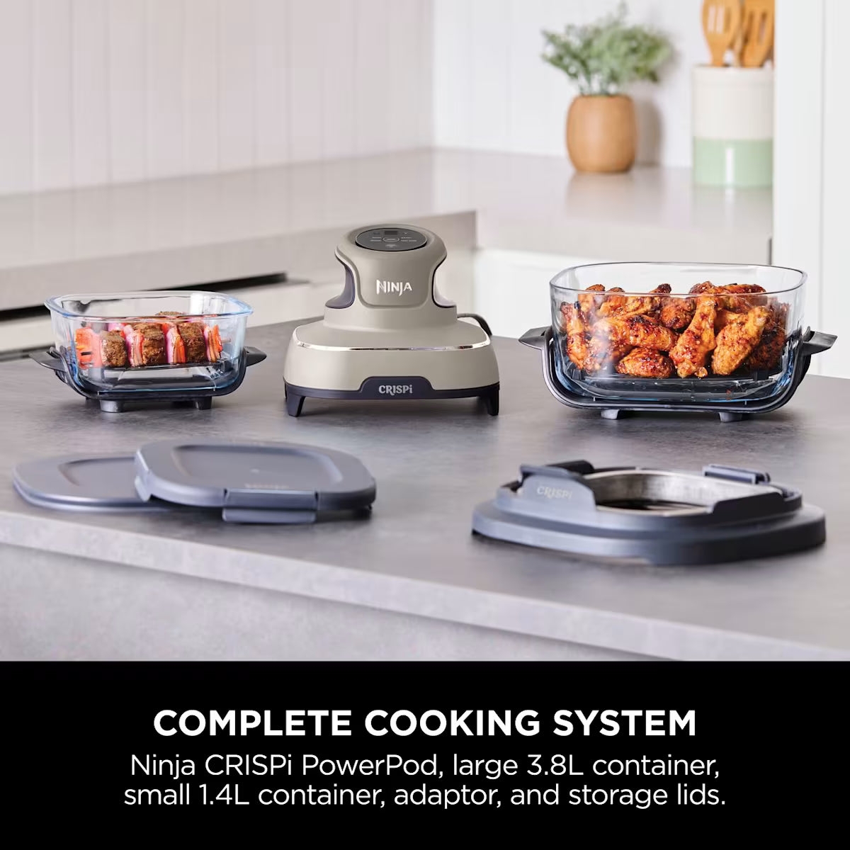 Ninja CRISPi 4-in-1 Portable Glass Air Fryer - Stone FN101UKST