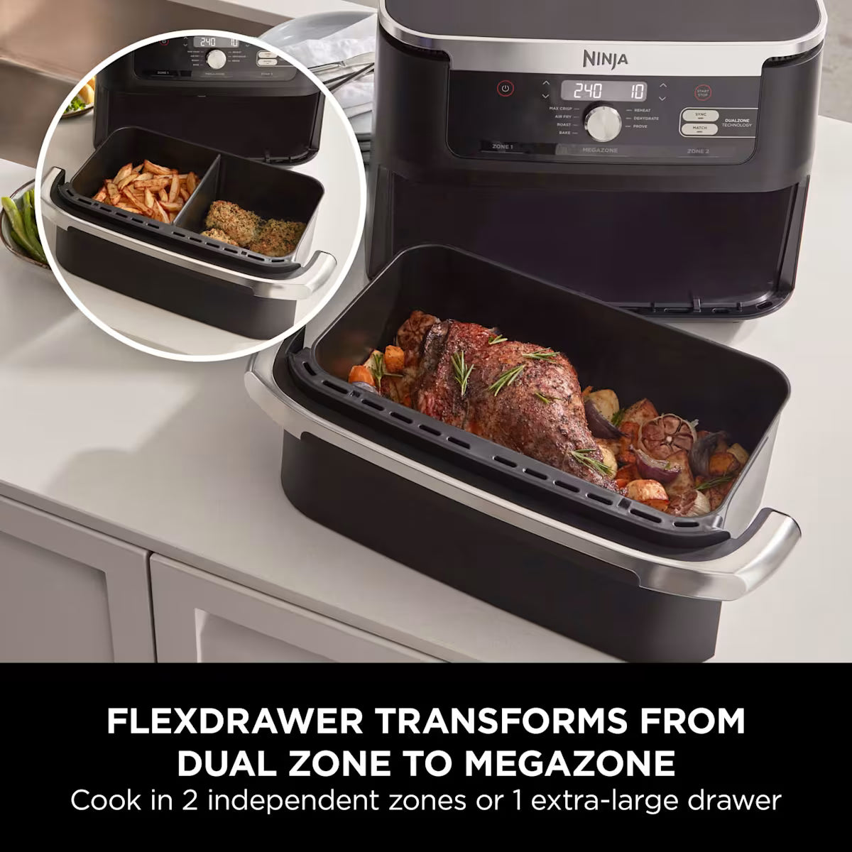 Ninja Foodi FlexDrawer Dual Air Fryer 10.4L AF500UK