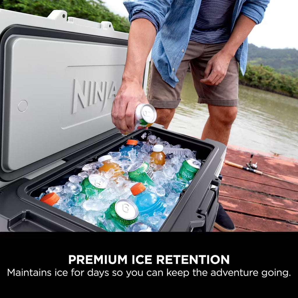 Ninja FrostVault 65QT/61L Wheeled Cooler with Dry Zone, Cloud White FB265EUUKWH