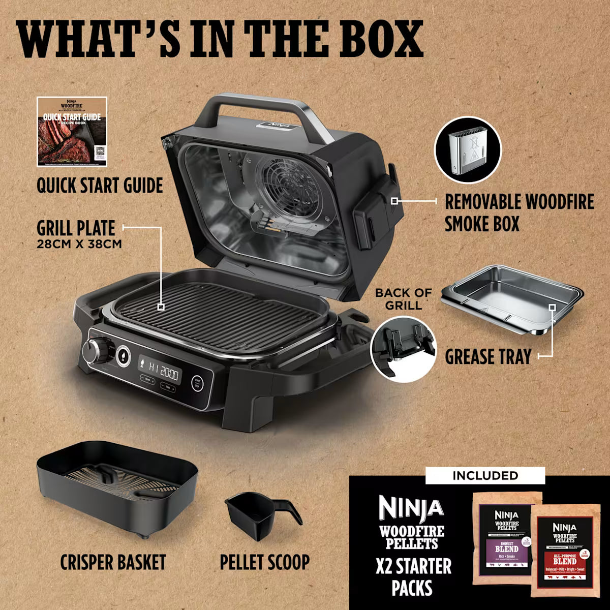 Ninja Woodfire Electric BBQ Grill & Smoker OG701UK