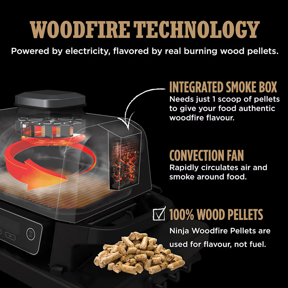 Ninja Woodfire Electric BBQ Grill & Smoker OG701UK