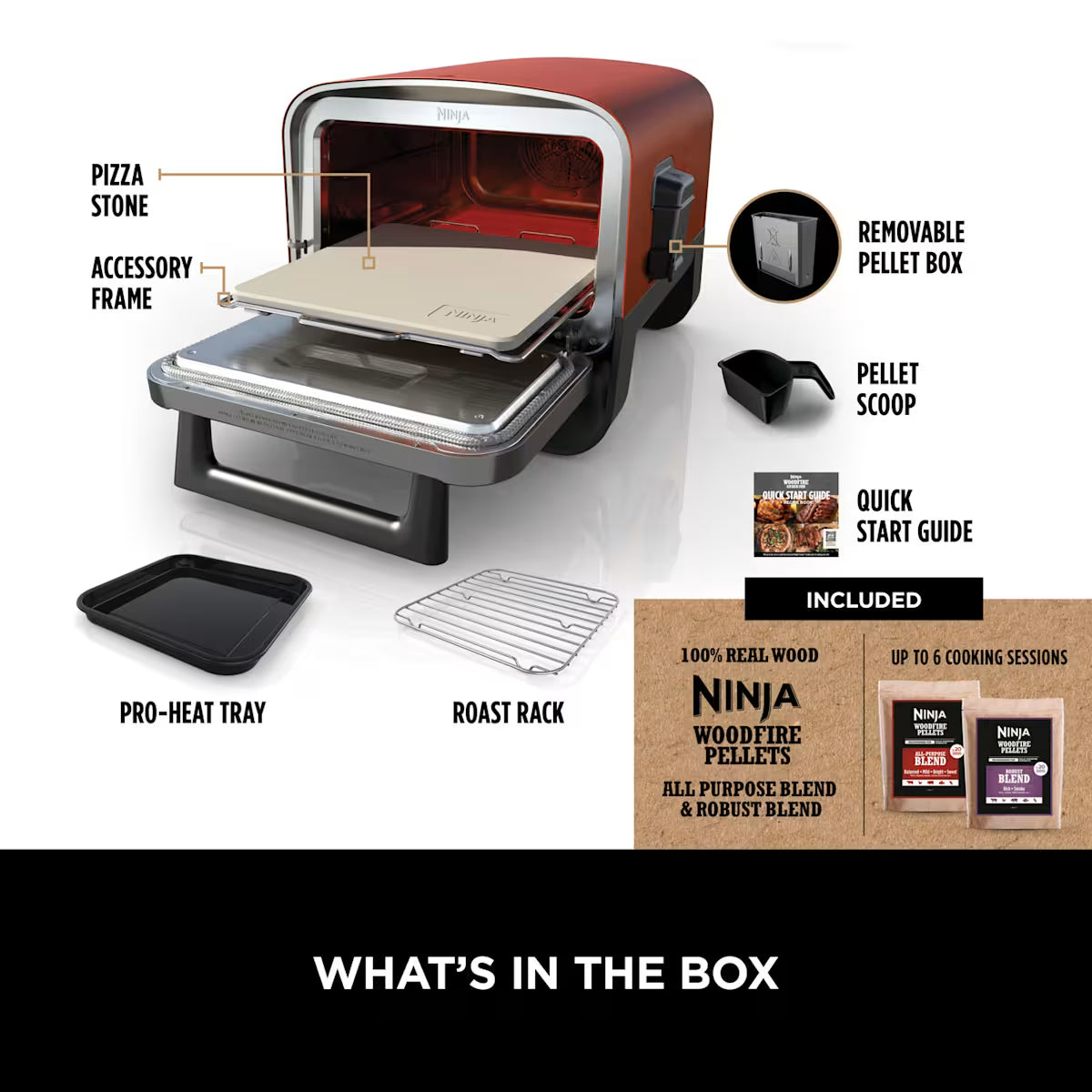 Ninja Woodfire Electric Outdoor Oven, Artisan Pizza Maker and BBQ Smoker OO101UK