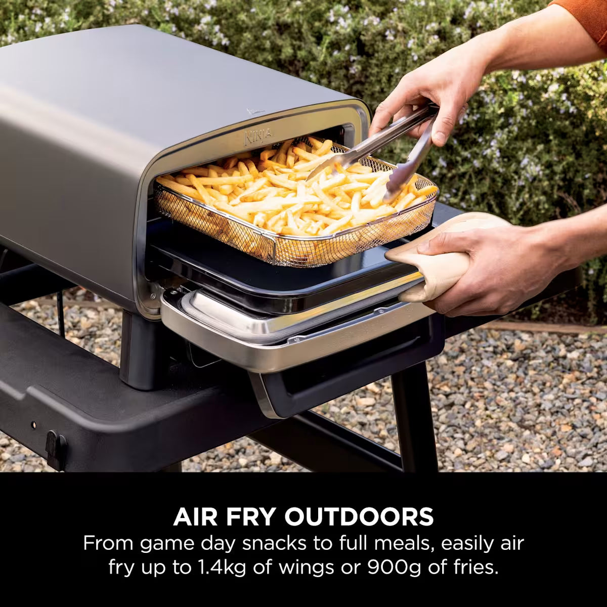 Ninja Artisan Electric Outdoor Pizza Oven & Air Fryer, Stand and Cover Bundle