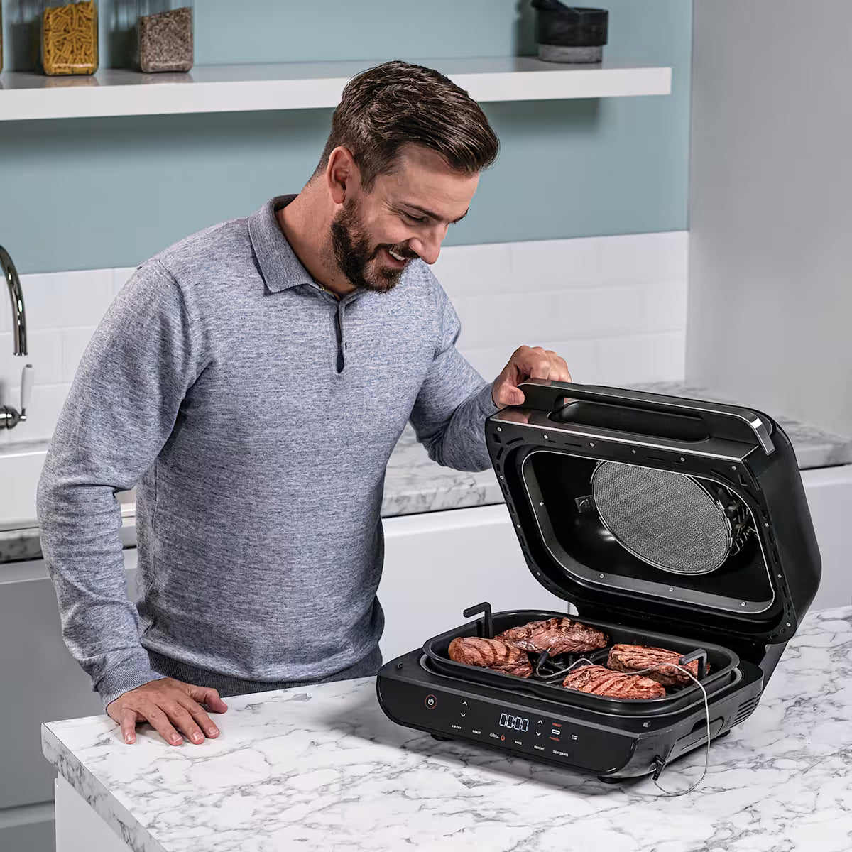 Ninja Foodi Health Grill and Steak Knives Bundle - AG551STEAK
