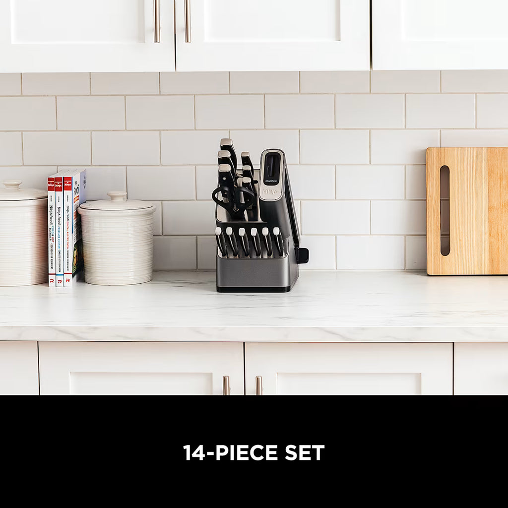 Refurbished Ninja Foodi StaySharp Knife Block, 14-Piece Set [K32014UKDBREF] | Excellent Condition