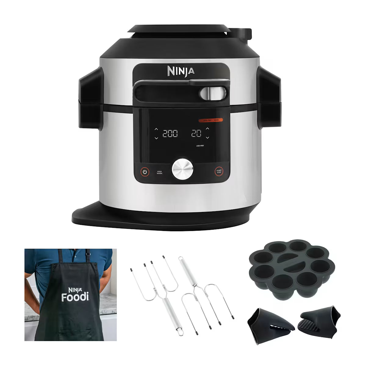Ninja Foodi MAX 15-in-1 SmartLid 7.5L Multi-Cooker OL750UK & Accessories Exclusive Bundle