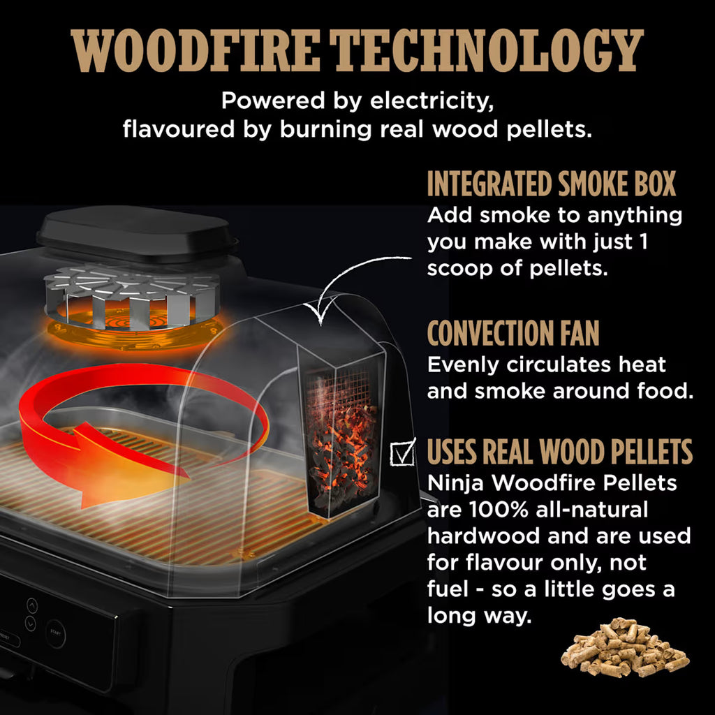 Ninja Woodfire Pro XL Electric BBQ Grill & Smoker with Stand & Cover