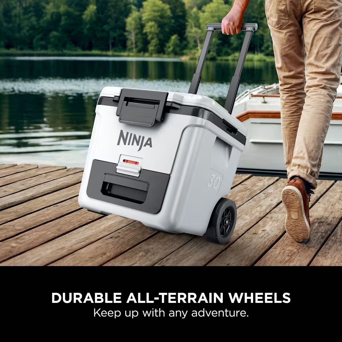 Ninja FrostVault 30QT/28L Wheeled Cooler with Dry Zone, Cloud White FB230UKWH