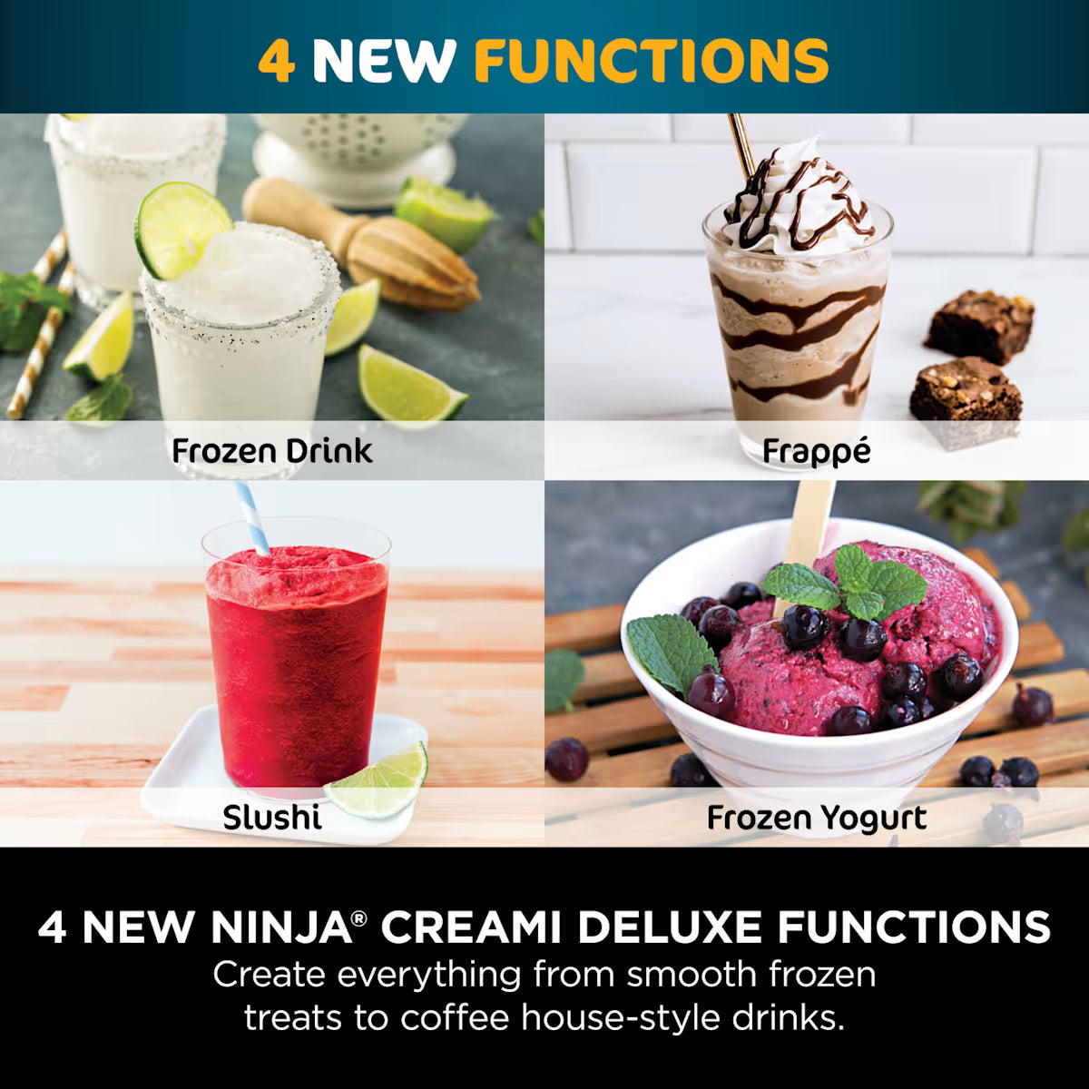 Ninja CREAMi Deluxe 10-in-1 Ice Cream and Frozen Drink Maker NC501UK