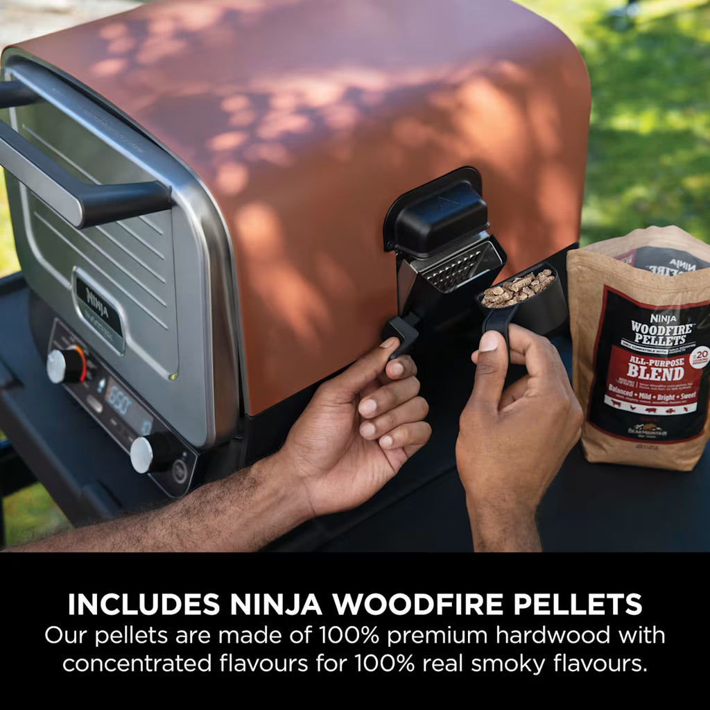 Ninja Woodfire Outdoor Oven, Artisan Pizza Maker and BBQ Smoker with Stand & Cover
