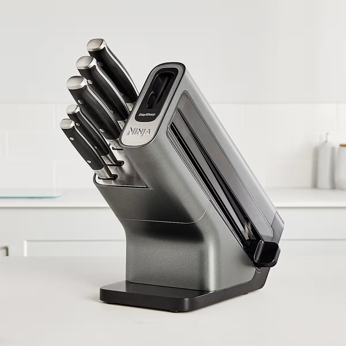 Refurbished Ninja Foodi StaySharp Knife Block with Integrated Sharpener ¨C 5-Piece Set [K32005UKREF] | Excellent Condition
