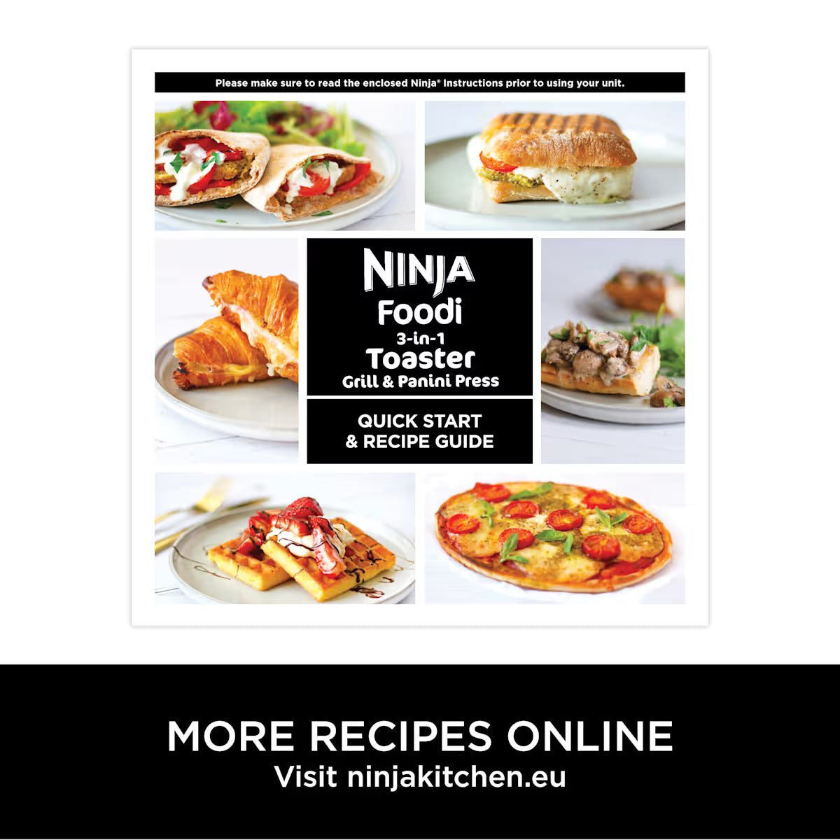 Ninja Foodi 3-in-1 Toaster, Grill & Panini Press [Black] ST200UK