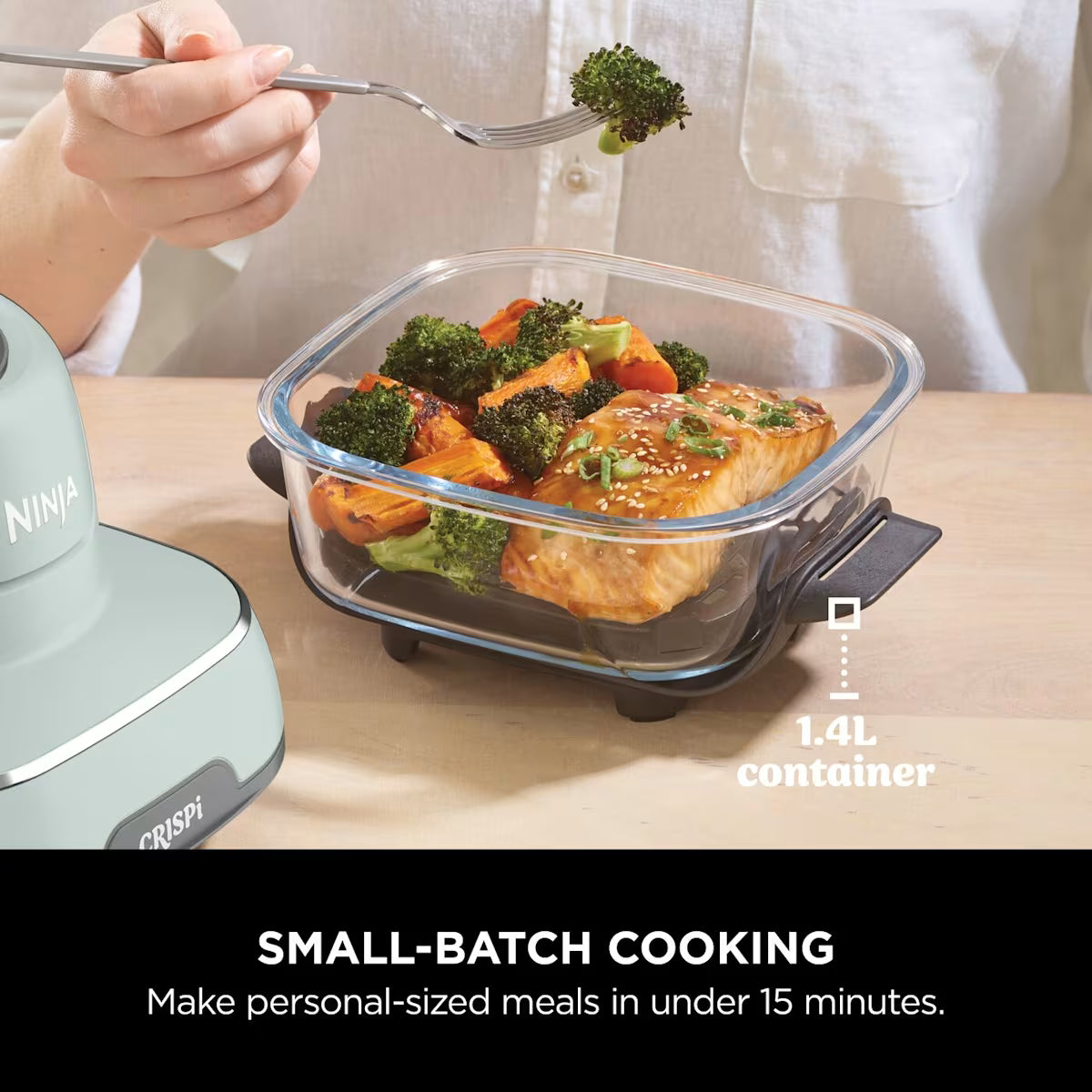 Ninja CRISPi 4-in-1 Portable Glass Air Fryer - Sage FN101UKSG