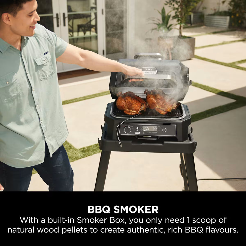 Ninja Woodfire Pro XL Electric BBQ Grill & Smoker with Stand & Cover