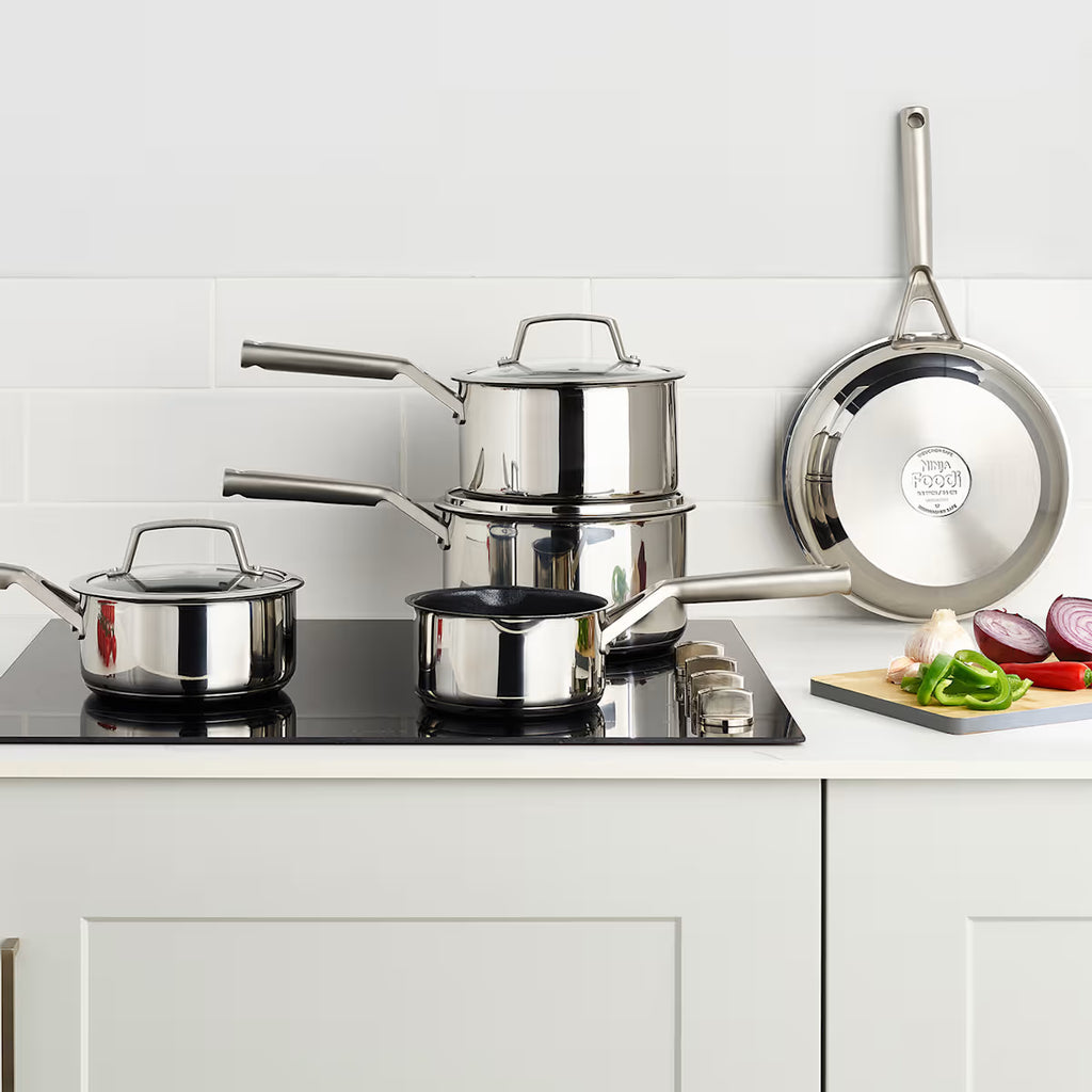 Exclusive Ninja ZEROSTICK Stainless Steel Cookware Bundle - 6-Piece Set